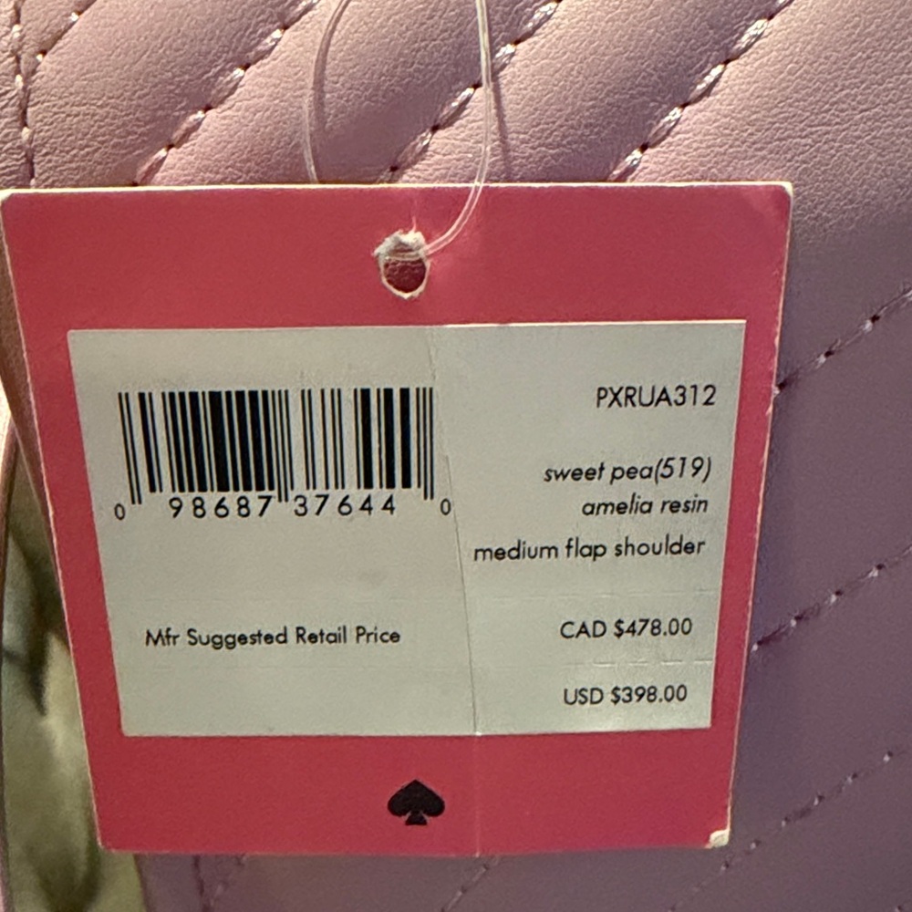 kate spade Lilac Quilted Leather Crossbody with Heart-Spade Logo - Picture 2 of 2